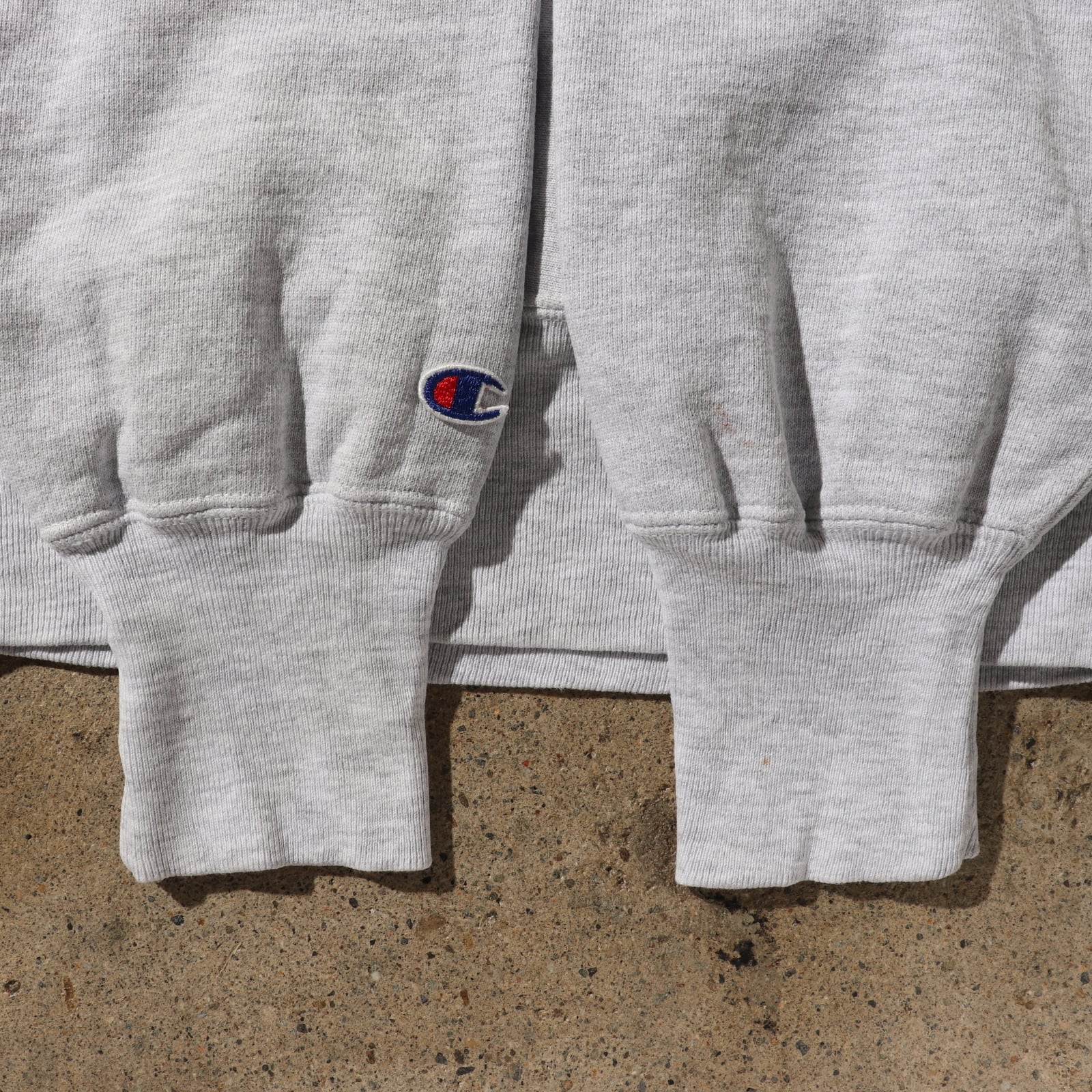 美品 90s 2XL 染み込み ハーフラバー リバースウィーブ グレー 
