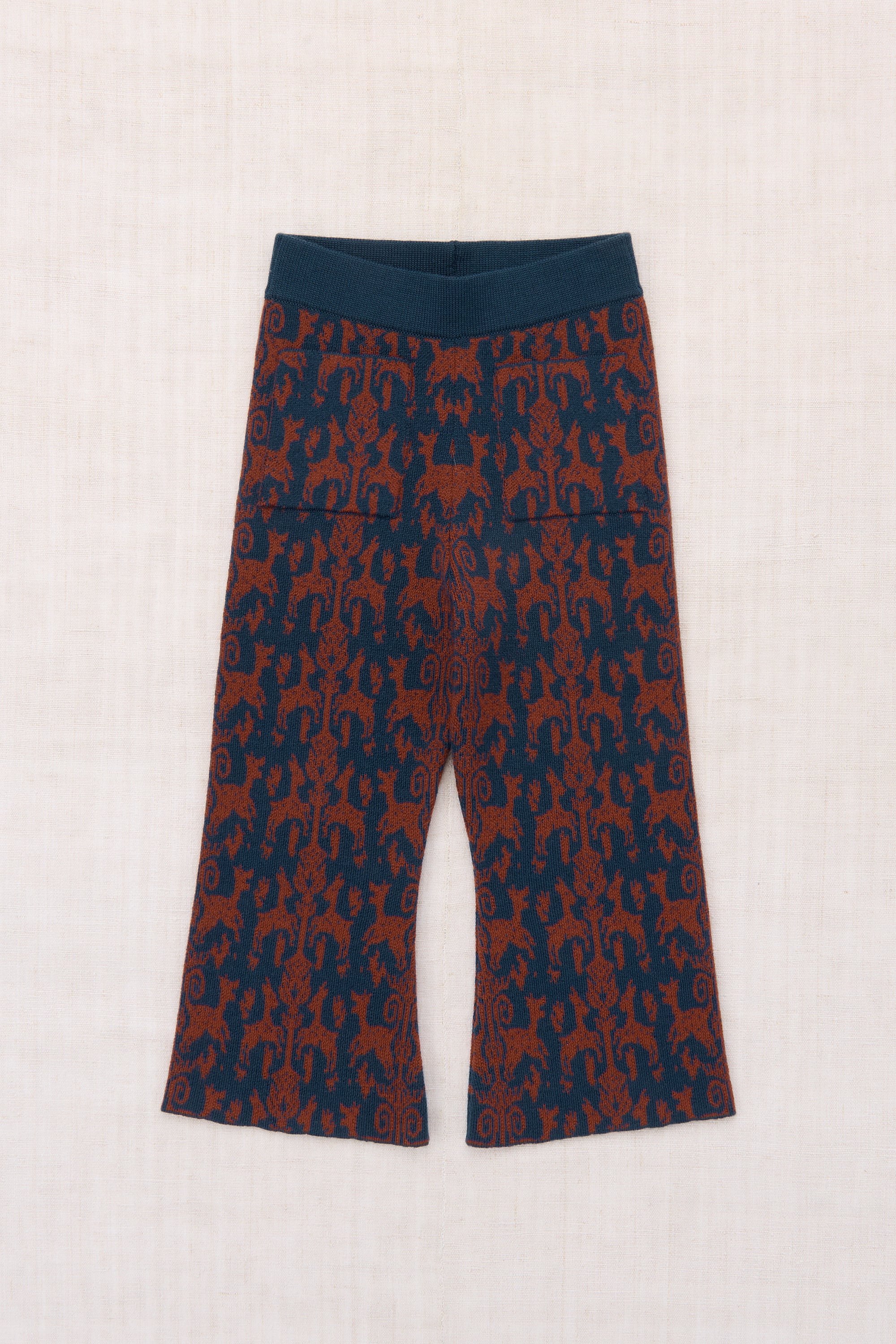 〈 Misha&Puff 26AW 〉 IZZY PANT / MARINE BLUE FAUNA TAPESTRY JACQUARD