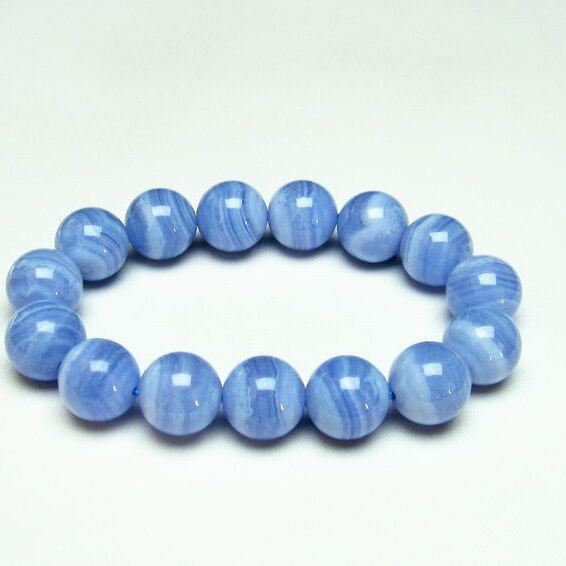 ブルーレースアゲート ブレスレット 14mm 111-12705