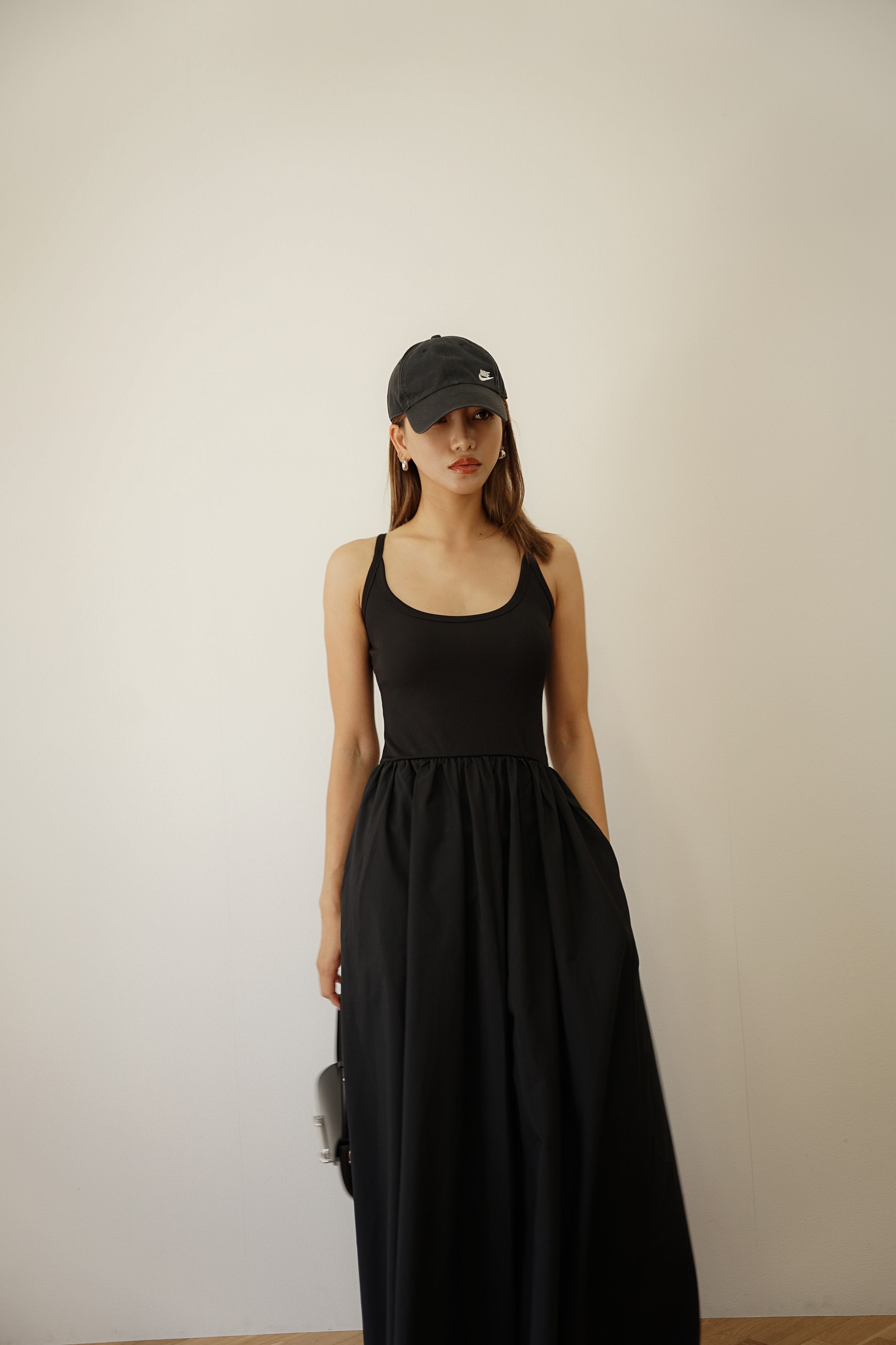 リブキャミ切り替え ワンピース