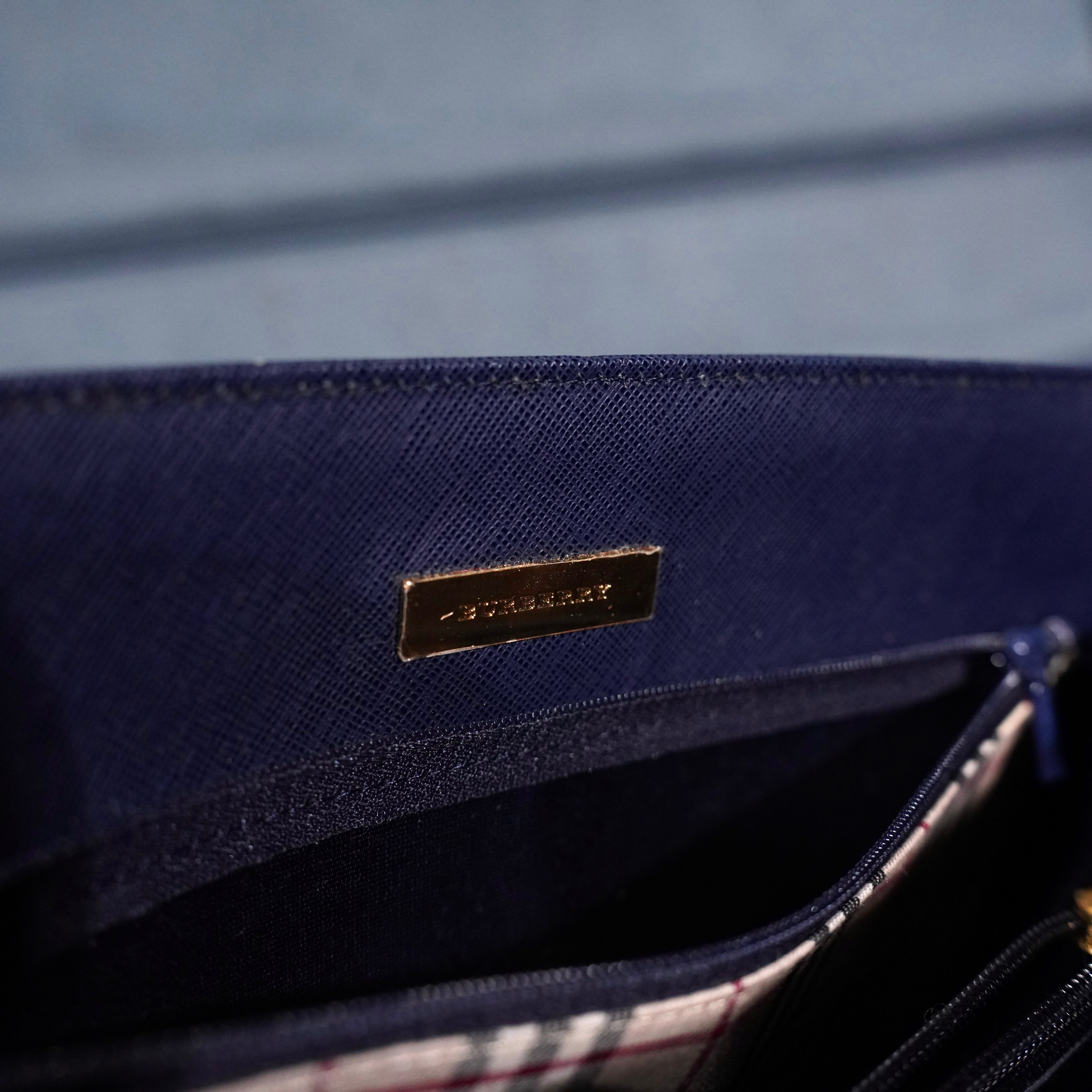 BURBERRY LOGO DESIGN LEATHER HAND BAG/バーバリーロゴデザインレザー