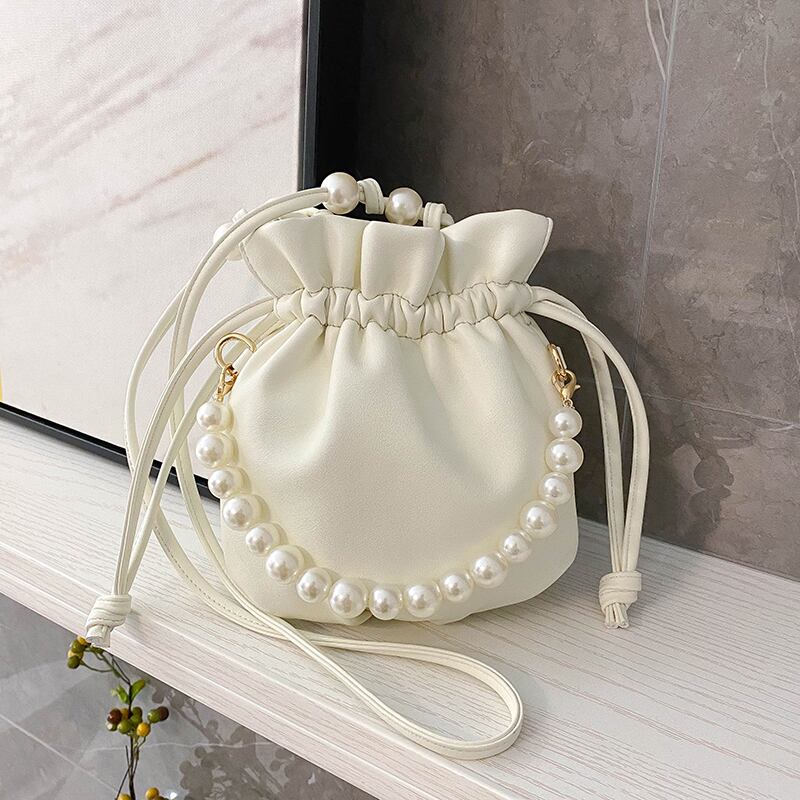 eignレディースバッグ2020ニューウェーブサマーパールポータブルクロスボディバッグファッションワイルドショルダーバケットバッグ Tiancai_Wing_Bag8490148