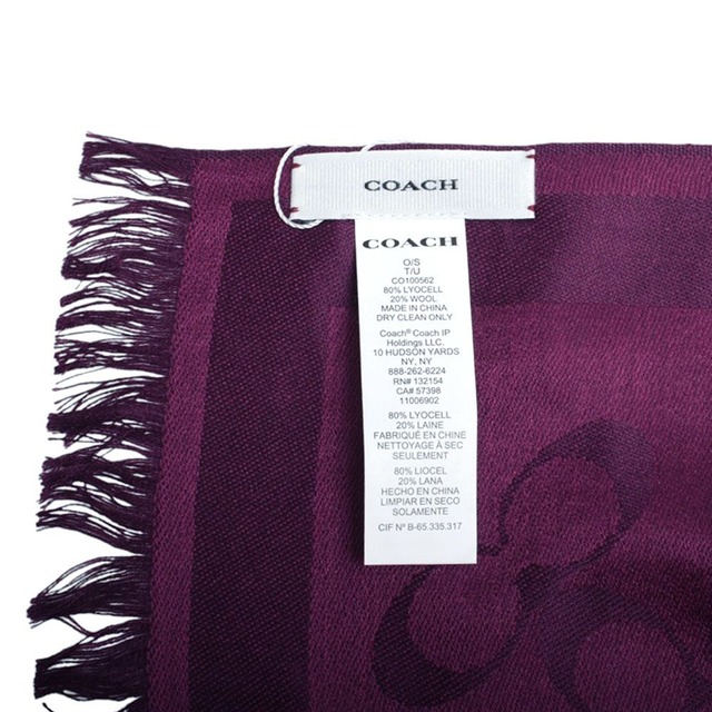 コーチ COACH マフラー ストール CO100562-604 レディース メンズ オックスブラッド パープル 紫 マフラー