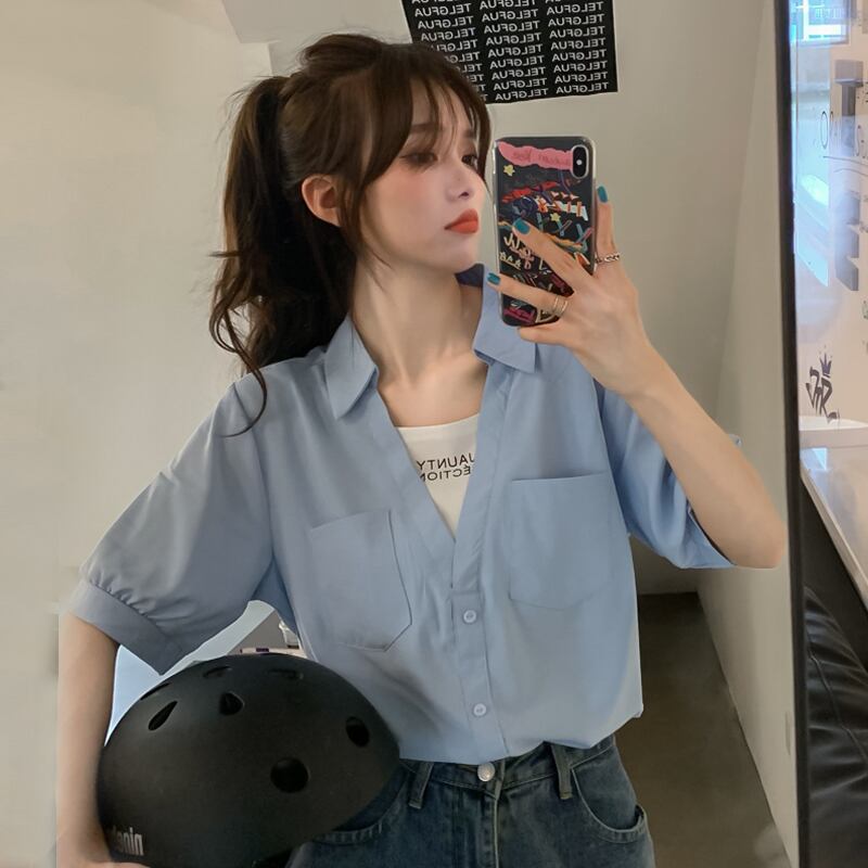 ブルーシャツ サマースタイルドレス 夏物 試着室80195820136