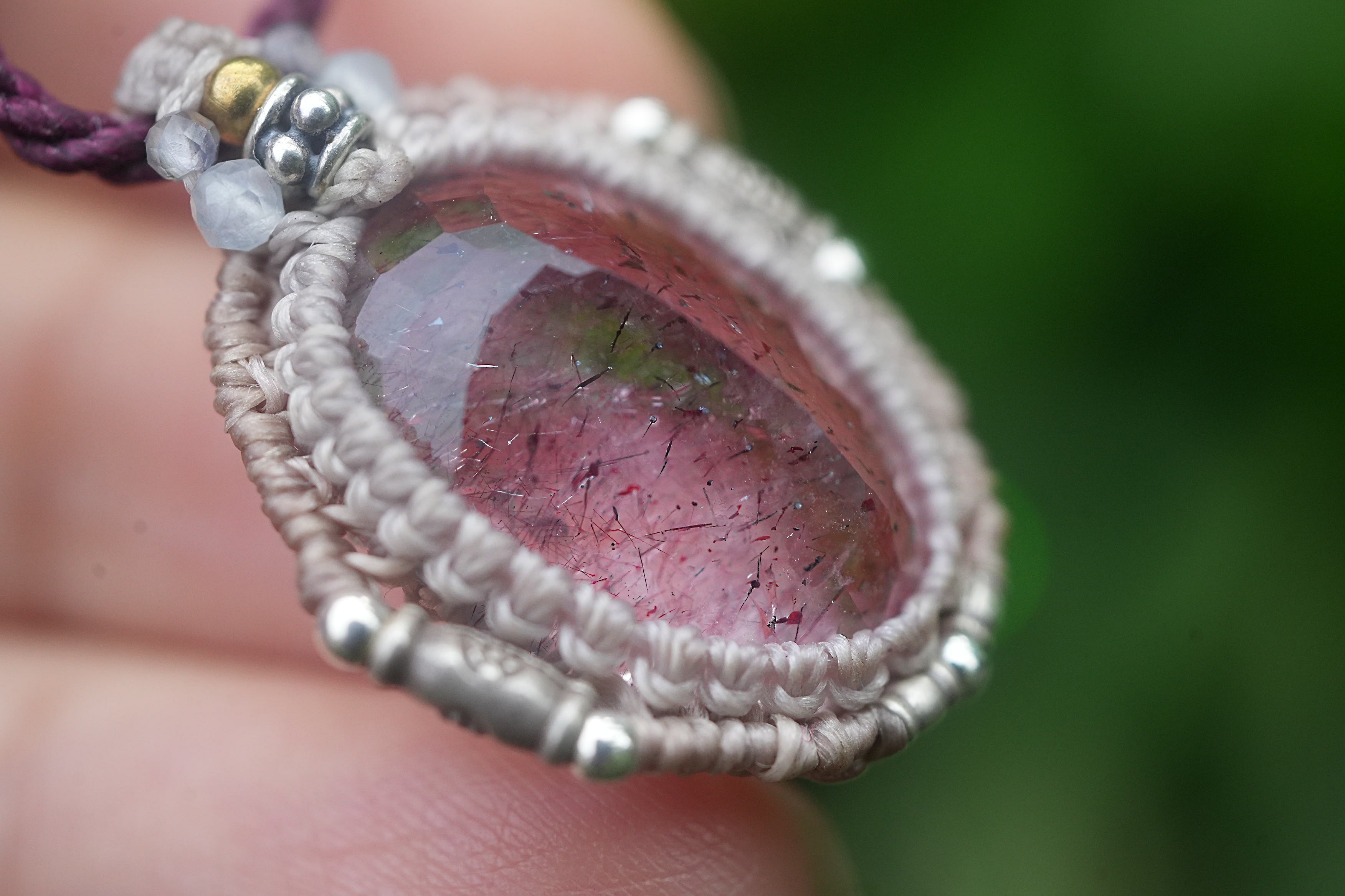 宝石スーパーセブン☆マクラメネックレス 1803 | Funky garuda