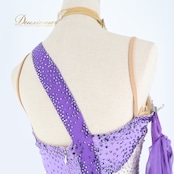 社交ダンス 衣装 スタンダード ドレス ワンピース 紫 アイボリー zdenka arko ズデンカ・アルコ デモ 競技 ダンス パーティ 発表会 ホワイト系 パープル系 落ち感 デザイン ステージ用 コスチューム おしゃれ 上品 レディース エレガント 大人用 フォーマル