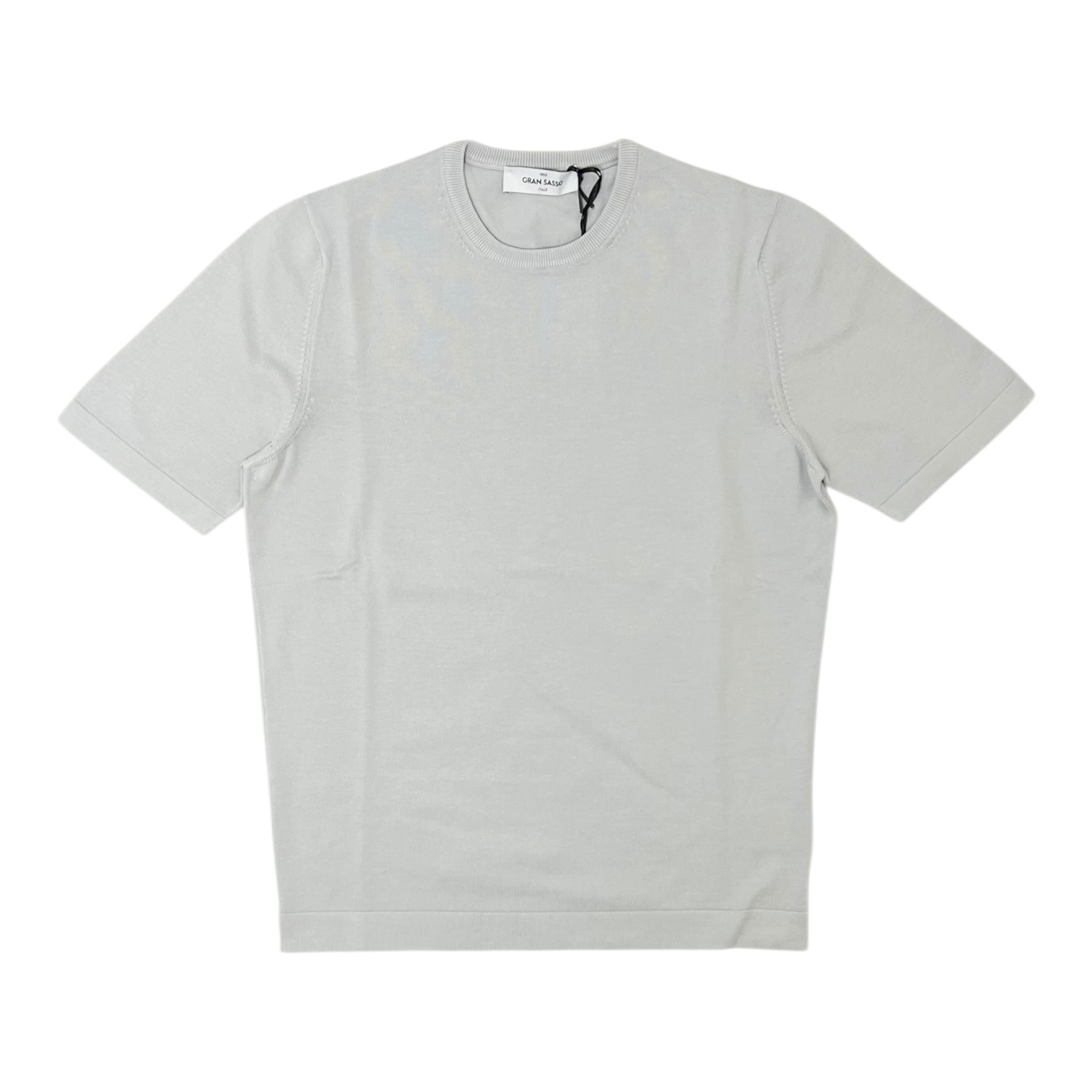 GranSasso(グランサッソ) Short Sleeve Softcotton 12G Crew Neck Knit Tee(58138/18120/050)/ICE GRAY