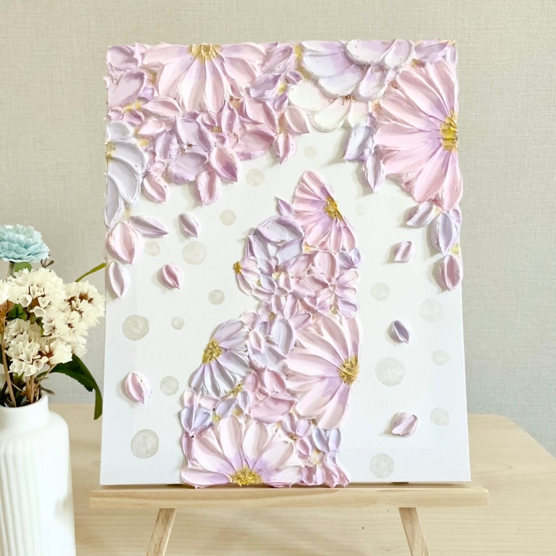 瞳の夕海」35×27㎝ 海のテクスチャーアート 猫好きギフト 引っ越し祝い