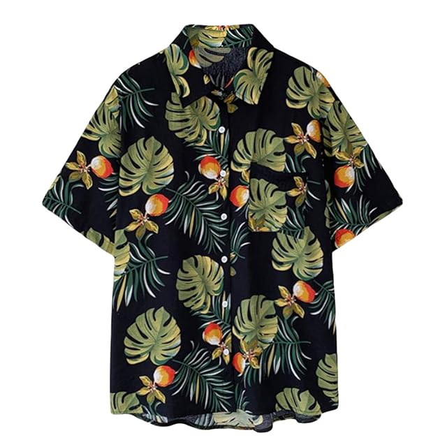 90s OLD STUSSY/ALOHA Shirt/USA製/紺タグ/M/アロハシャツ/総柄/開襟