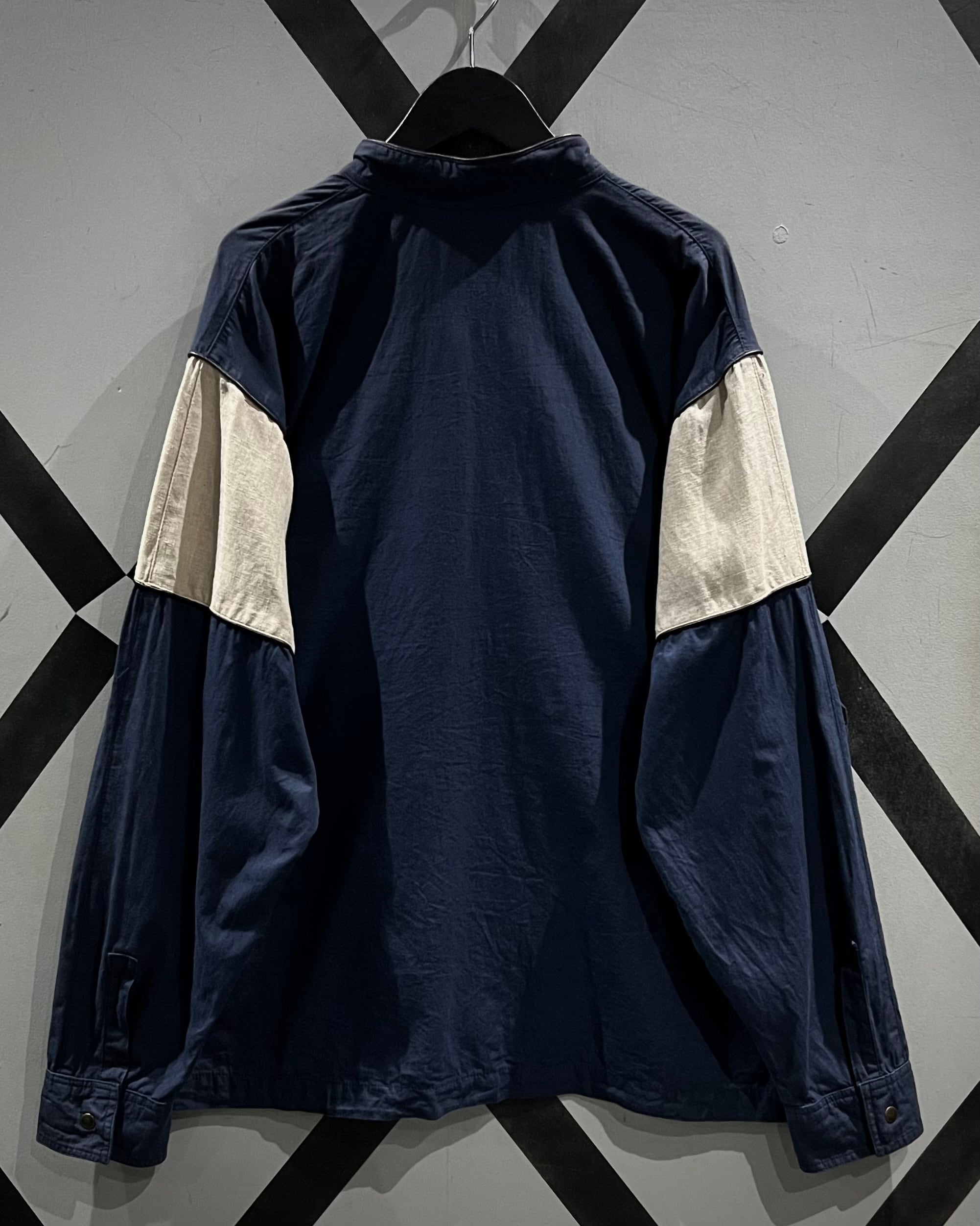 vintage デザインジャケット アイボリー YAK MAGIC 変形 古着 X VINTAGE】“変形” Gimmick Euro Vintage Loose Zip Up Cotton Jacket