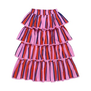 Maison Mangostan｜Tropic Ruffles Stripes Skirt