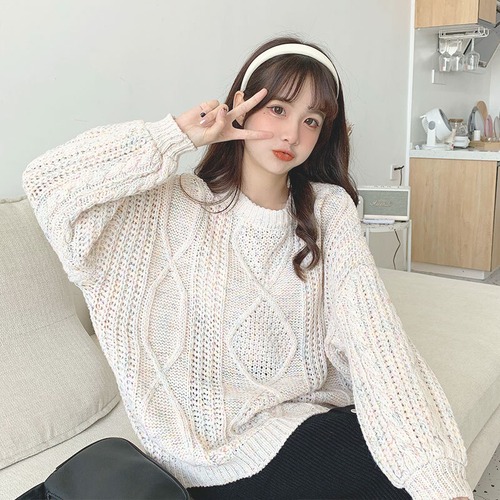✞お姉さん系ケーブルニットセーター プルオーバー セーター 大人女子☆ウィンター♡トップス 秋冬✞ゴスロリ SM ミリ 甘ロリ クラロリ 和ロリ エレガント 黒ロリ 姫ロリ 華ロリ BB-BB48703161788