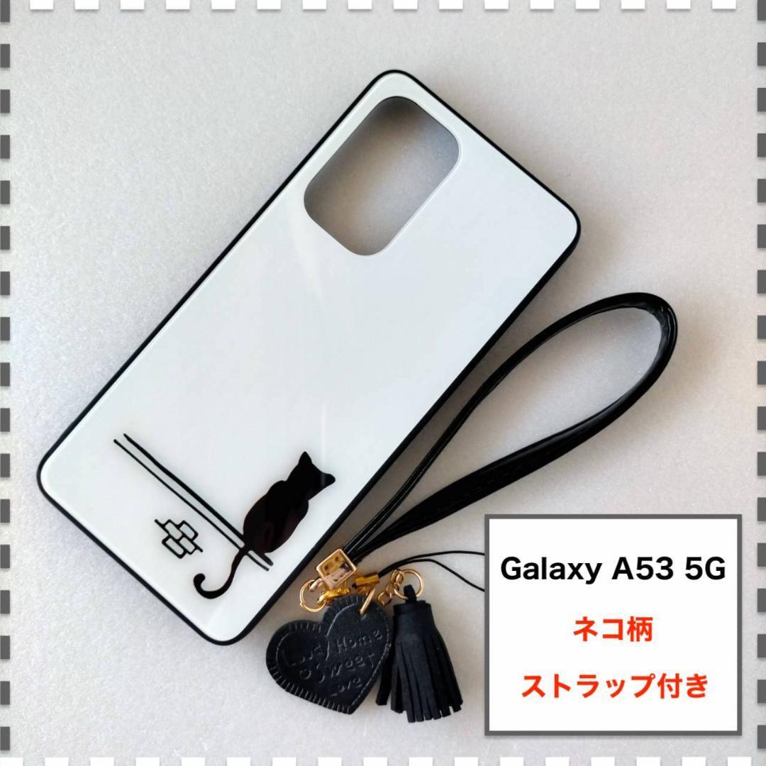 卓抜 GalaxyA54 5G ケース 猫 ネコ 白 かわいい ギャラクシー A54