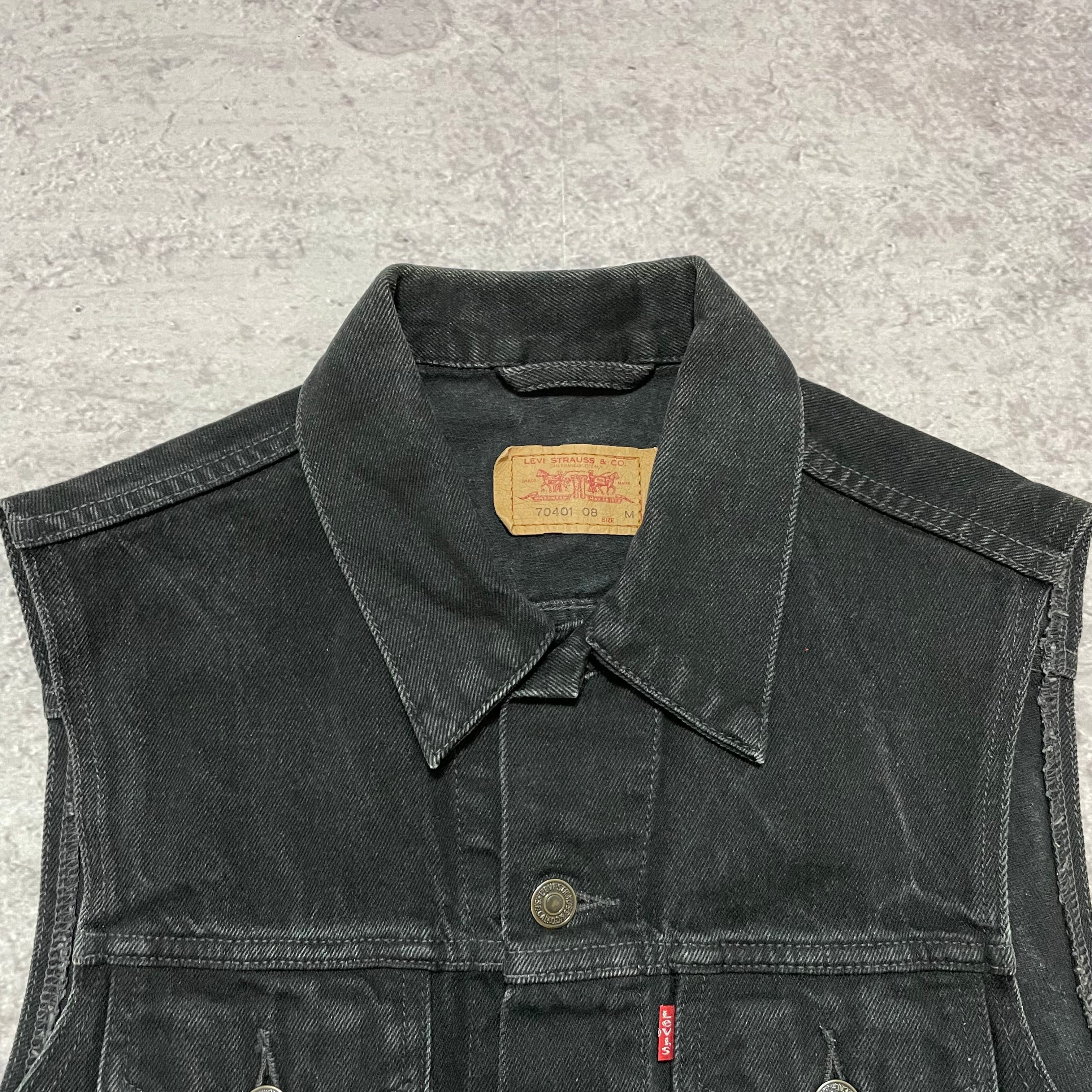 90s Levi's black denim vest 70401