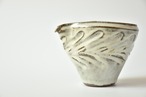 小代瑞穂窯 / 福田るい : しのぎ片口 酒器 草紋しのぎ 白