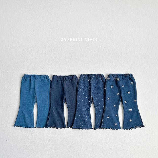 denim spandex bell-bottom pants【VIVID】※3月下旬〜4月上旬発送予定