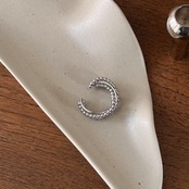 tangled ball cuff ring/silver