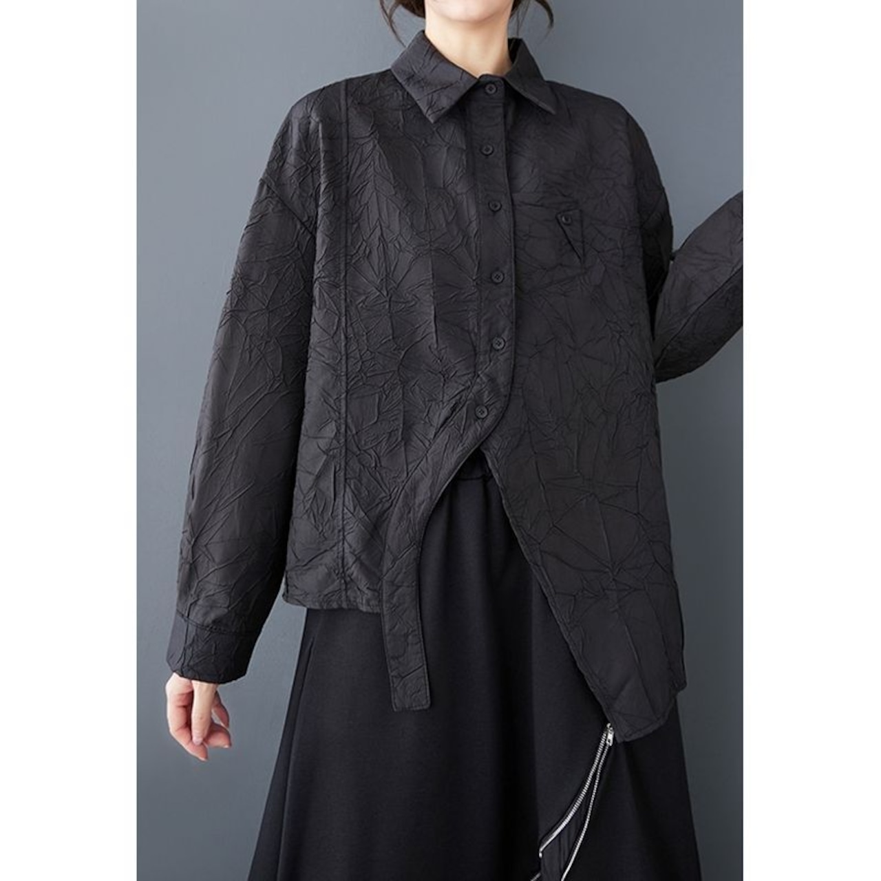 プレスデザイン アシンメトリー シャツ 00077