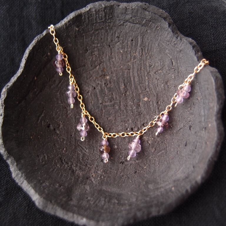 極上　宝石質パープルスピネル　ブレスレット K14gf】Purple Spinel Bracelet／パープルスピネル ブレスレット