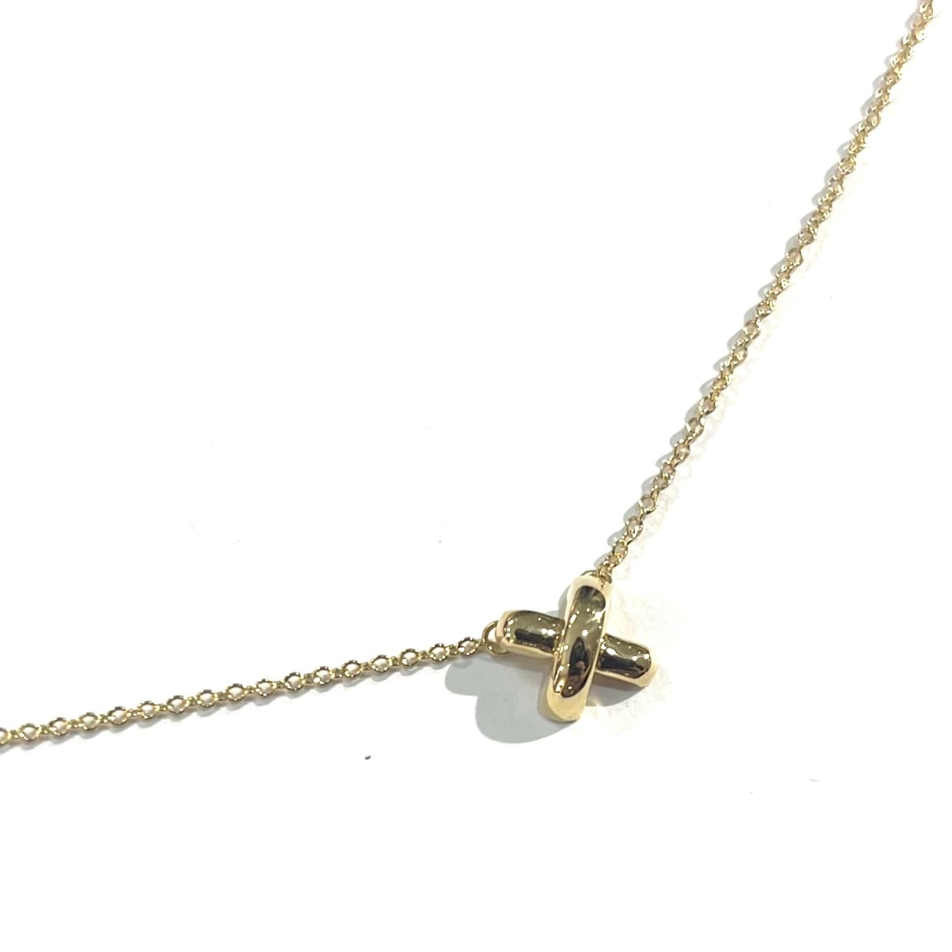 TIFFANY & Co.】K18 750 2936 ゴールド 金 クロスステッチ ネックレス