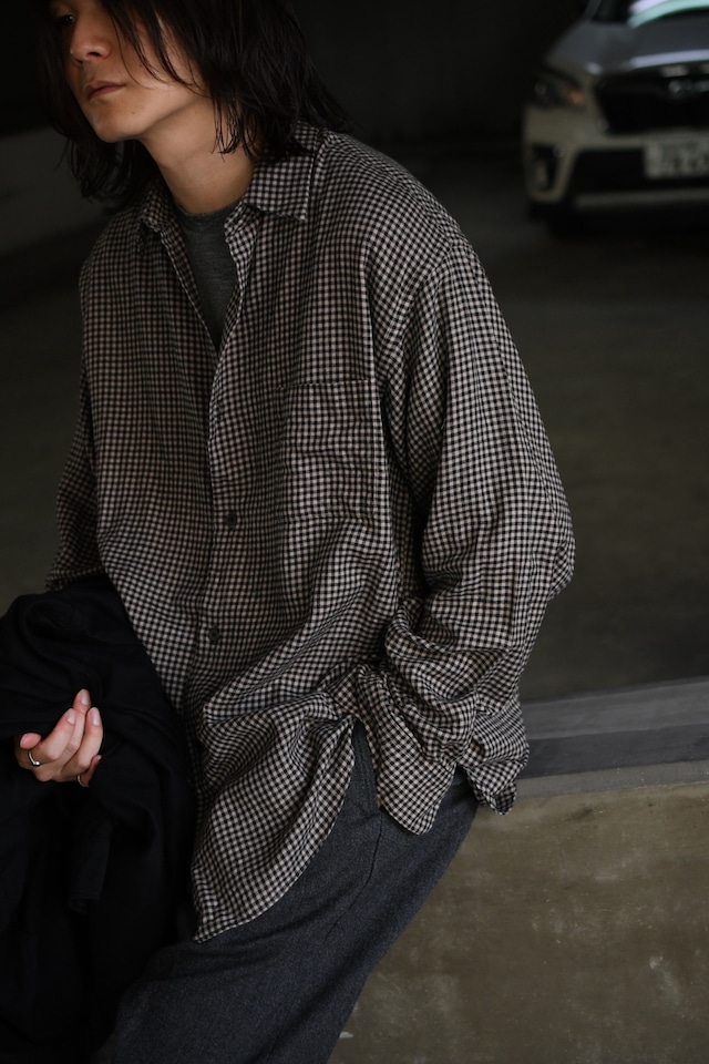 BAUTH / COTTON WOOL CHECK SHIRTS (BEIGE CHECK)
