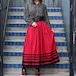 EU VINTAGE LINE  DESIGN TYROLEAN LONG TUCKED SKIRT/ヨーロッパ古着ラインデザインチロリアンロングタックスカート