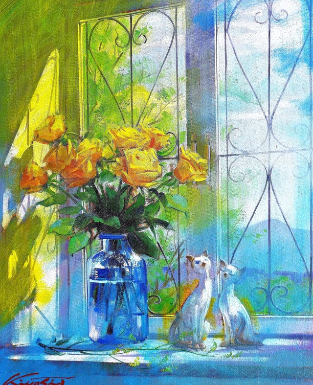 黄色いバラとペルシャ猫 -Yellow rose and persian cat-　F6