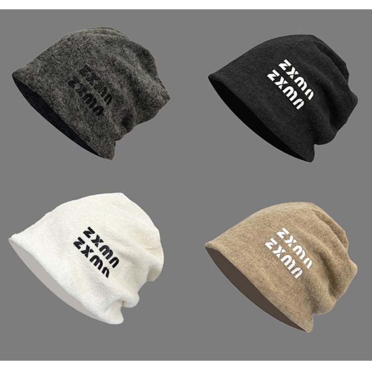 シンプル ワンポイント ニットキャップ ◆4col L00121