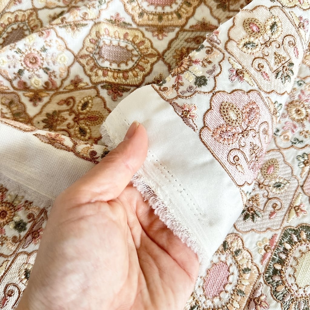 インド刺繍生地 フェアリードリーム ブラウン 7102 | インド刺繍リボン