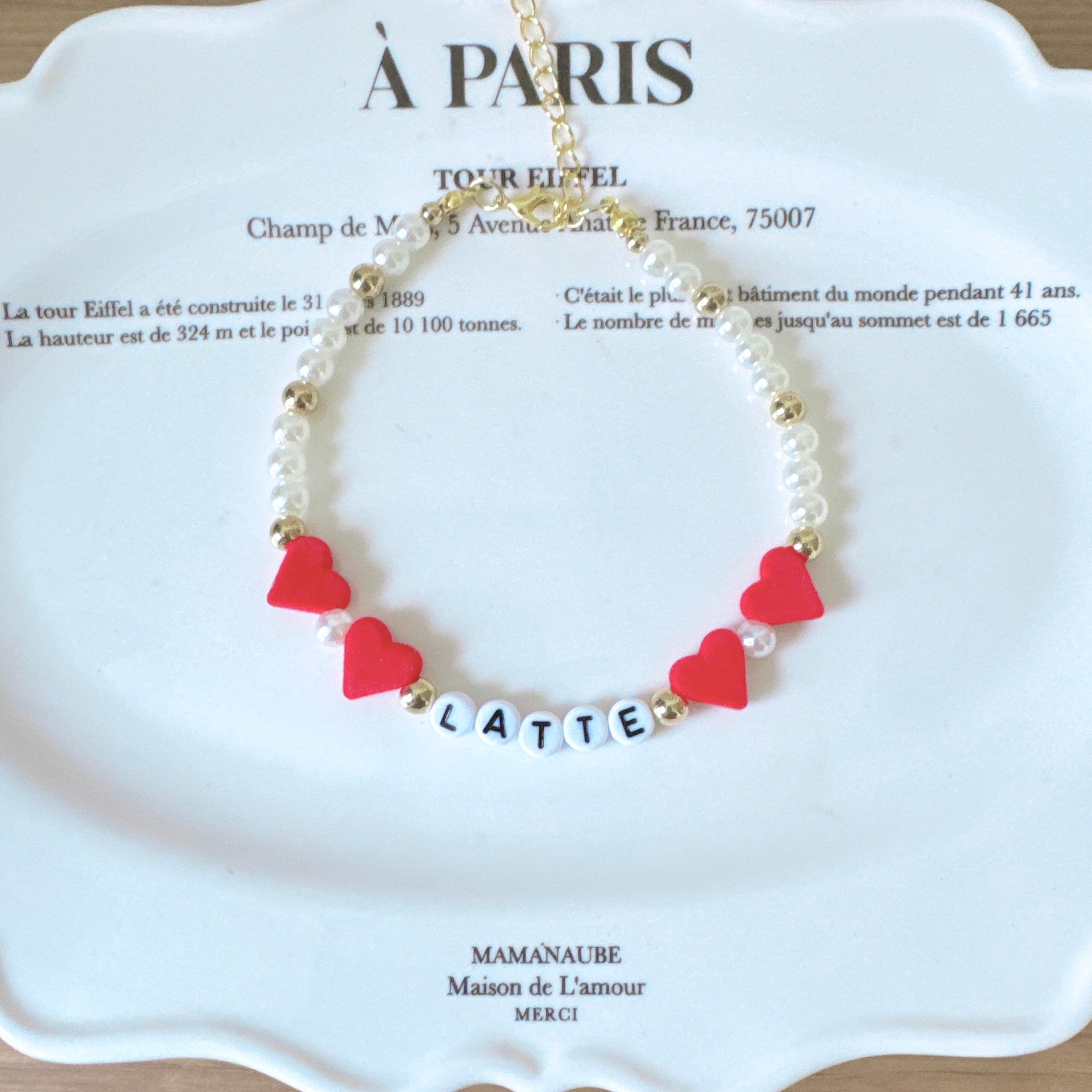 小さな赤いハートお名前ネックレス