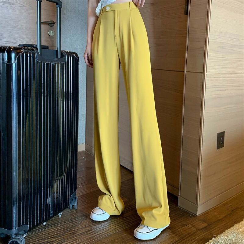 カジュアルパンツ サマー薄手ハイウェストウェストルーズ 夏物 YY-ファッション50040725349