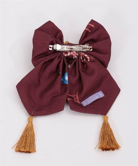 彼岸の白狐会柄リボンバレッタ / a. axes femme【返品・交換・申込撤回 