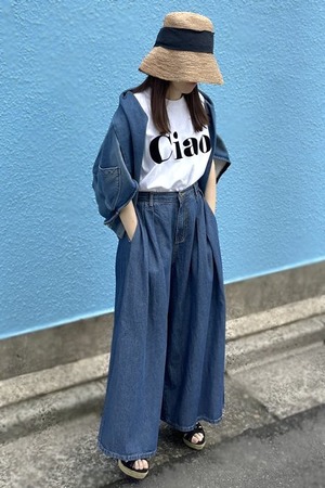 INDIMARK インディマーク ギャザーワイドデニム WJ099