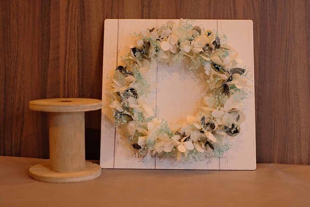 board　wreath B　ホワイト　【ｐreserved】　
