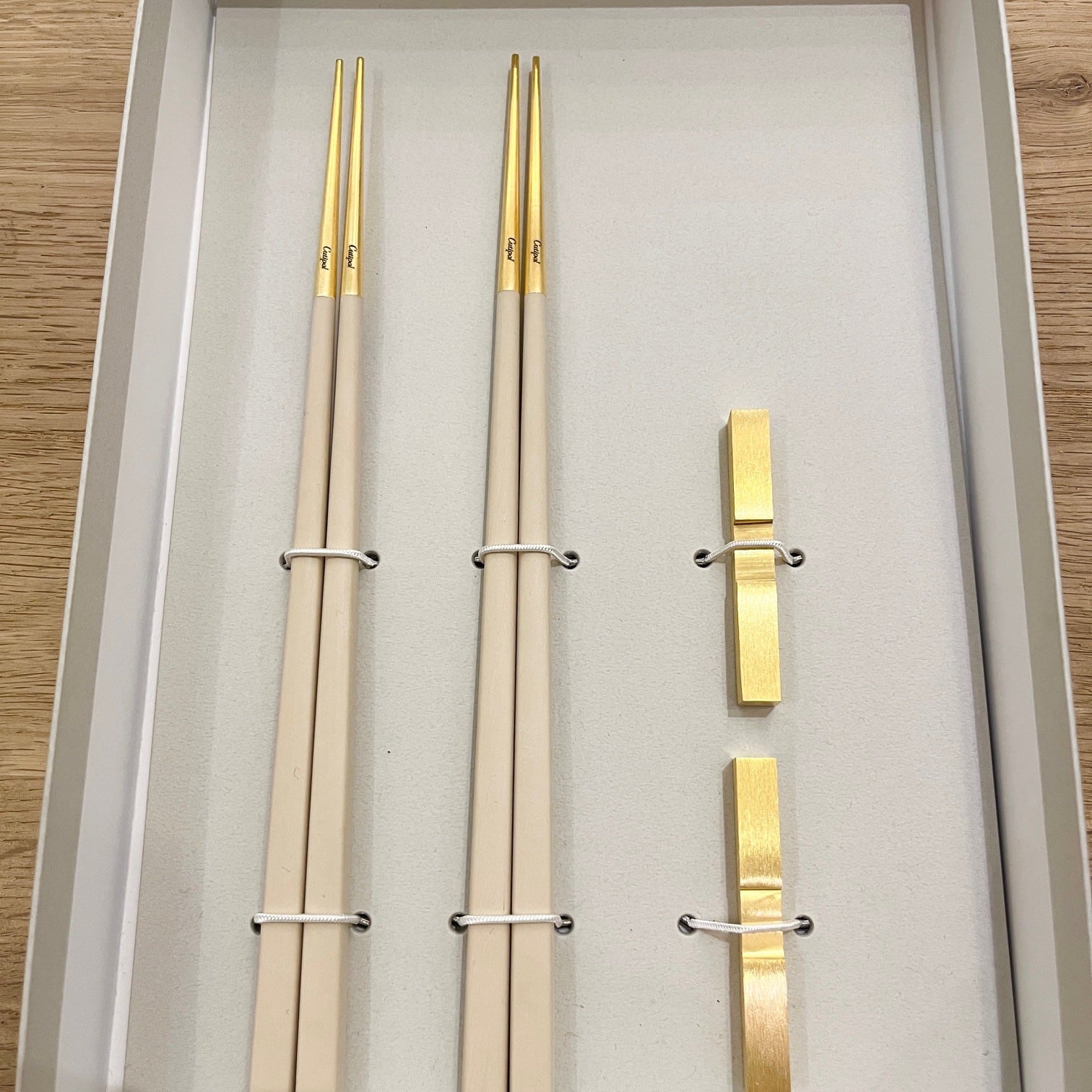 cutipol クチポール お箸 ギフトセット KUBE アイボリーゴールド 正規