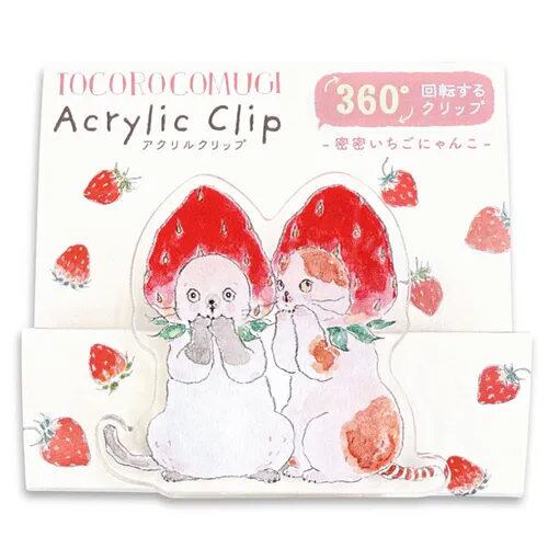 トコロコムギ ミニメッセージカード いちごにゃんこ | 奈良の愛らしい