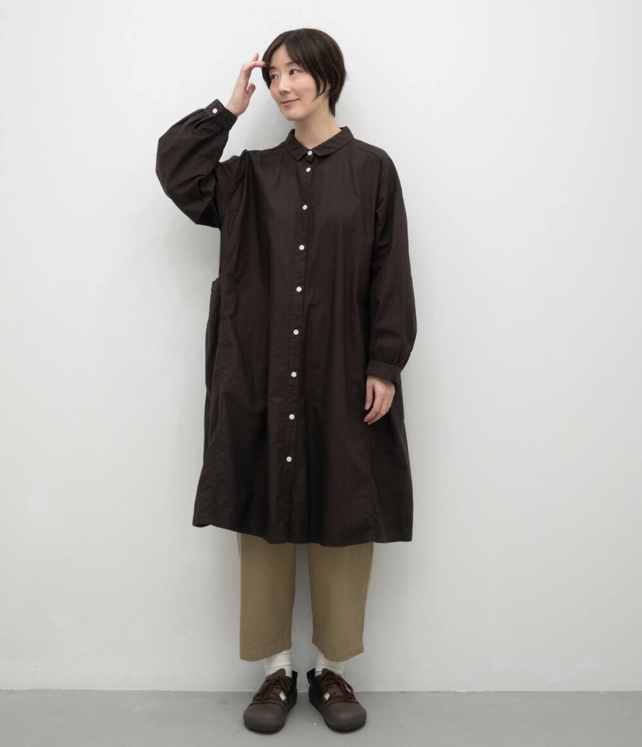 SUN VALLEY サンバレー / 製品染め オックス シャツワンピース