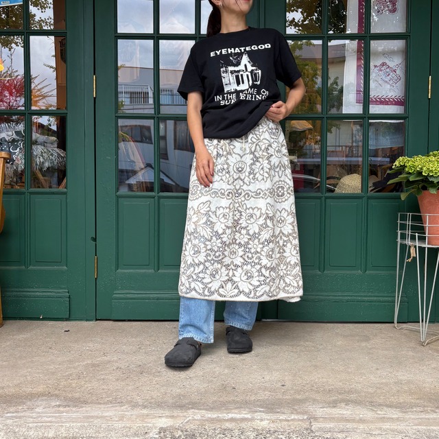 Antique Lace Flare Skirt (Camel Cream)　Ⅲ
