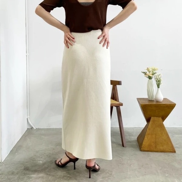 《取寄》ladies .. rayon poly I-line skirt