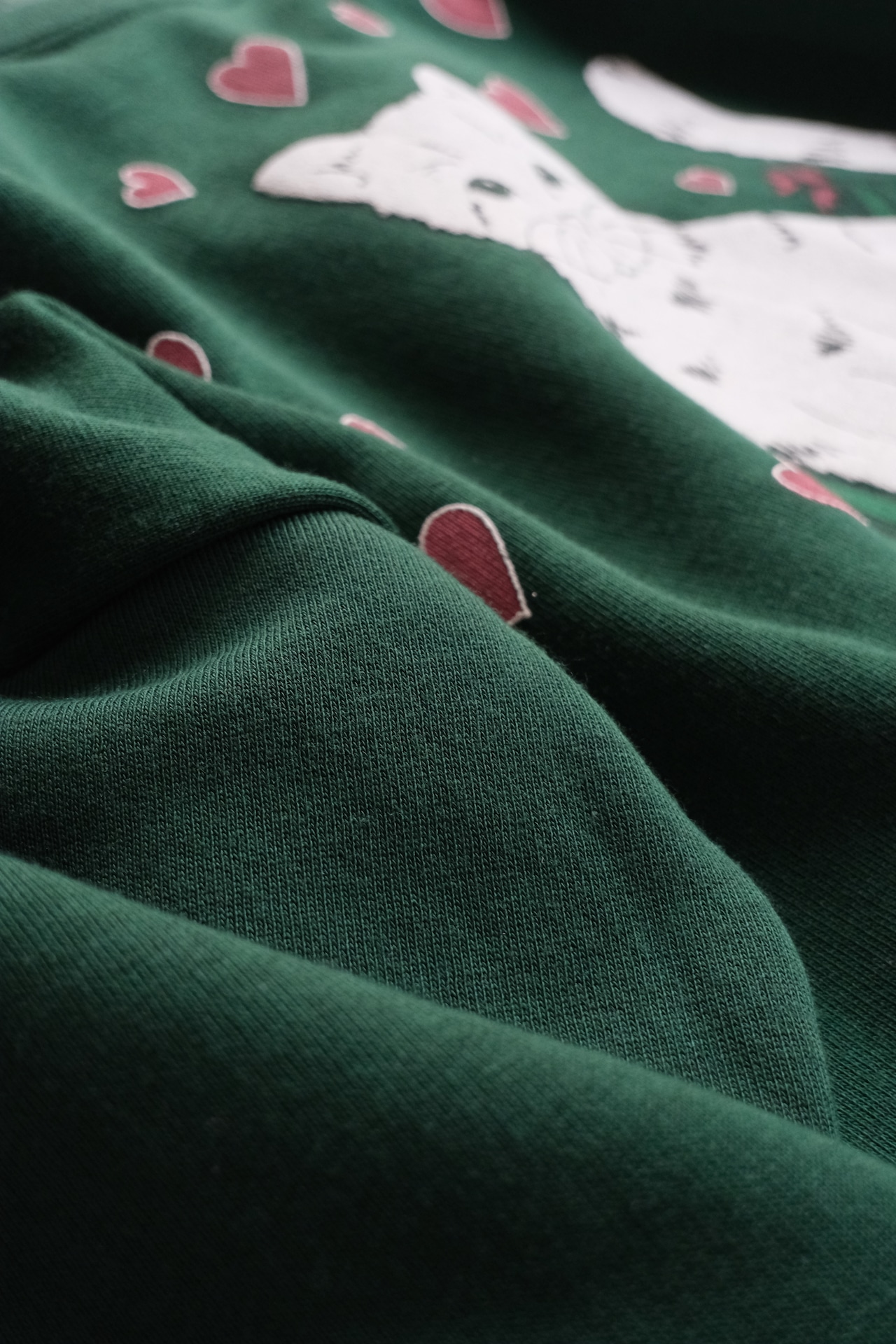 Cat & heart print sweatshirt