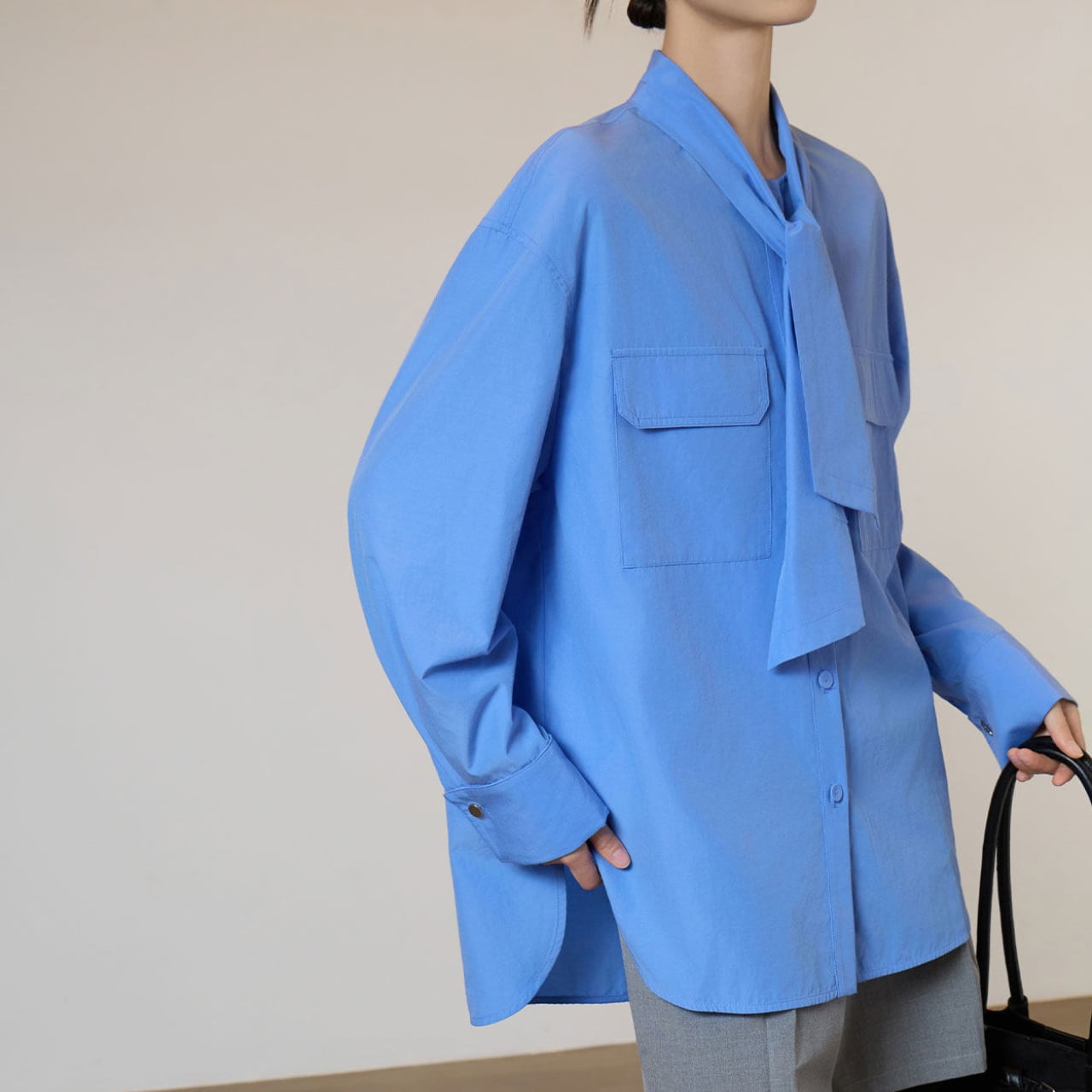 Blue bowtie shirt S1799