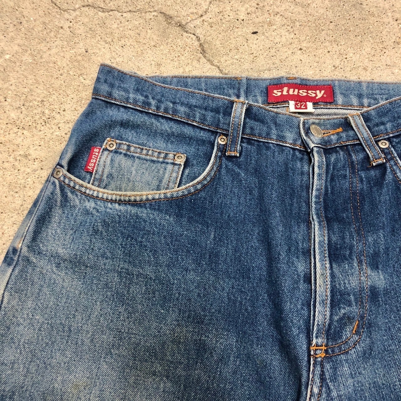 90s OLD STUSSY/Denim Shorts/USA製/W32/デニムショーツ/ショート