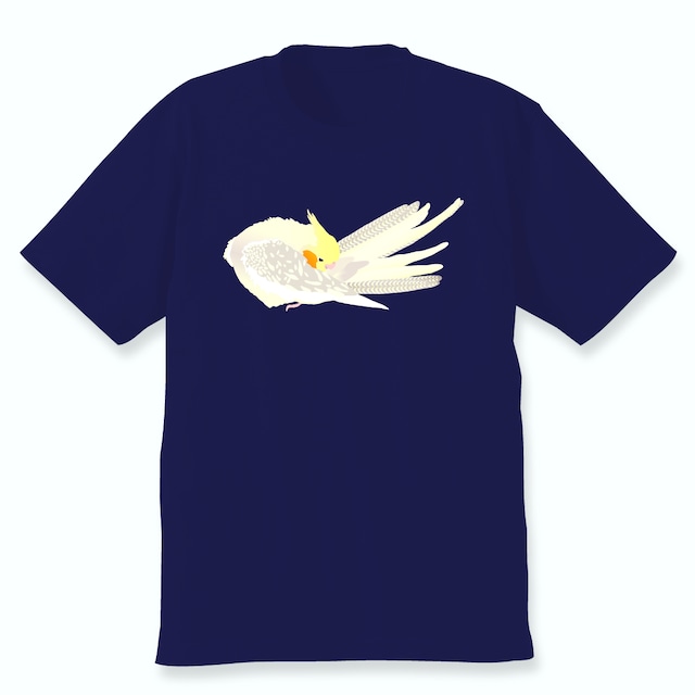 羽づくろうオカメインコTシャツ（シナモンパールパイド）ネイビー