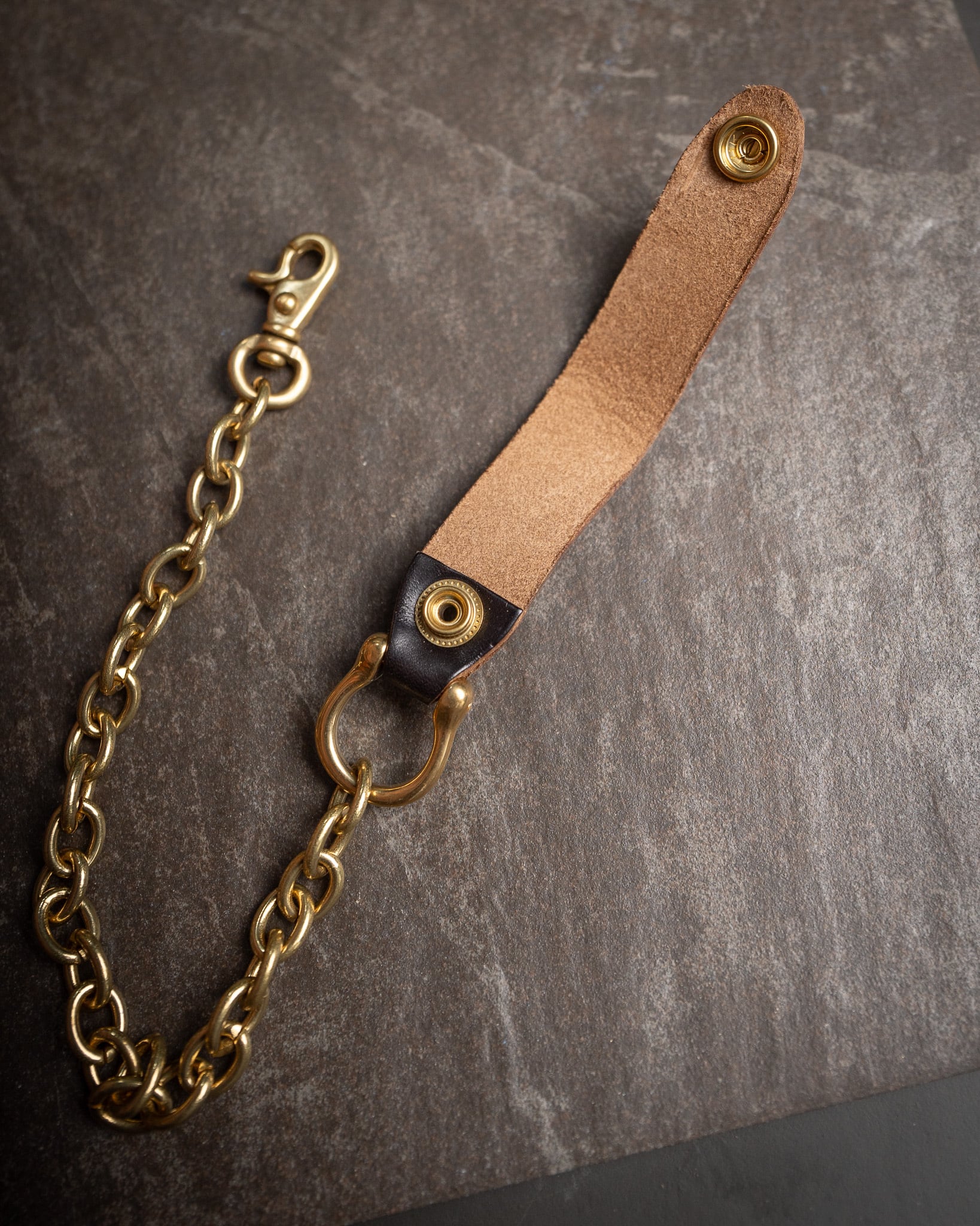 Additive and Line】Leather Wallet Chain Horse Butt & Brass WCH-006