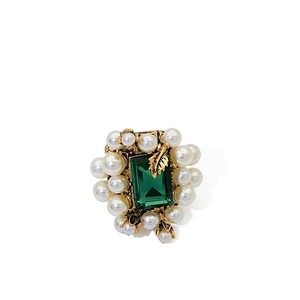classical design color stone&pearl ring＜r1669＞
