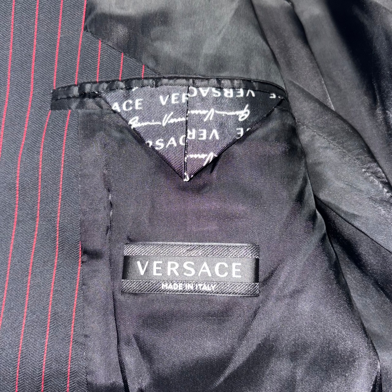 VERSACE logo stripe set-up suits