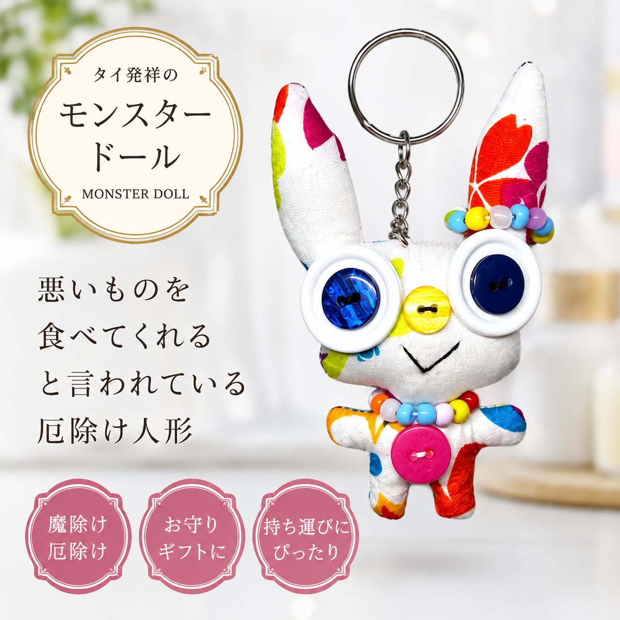 MONSTER DOLL】悪いものを食べてくれる御守り人形◇ウサギ◇ランダム