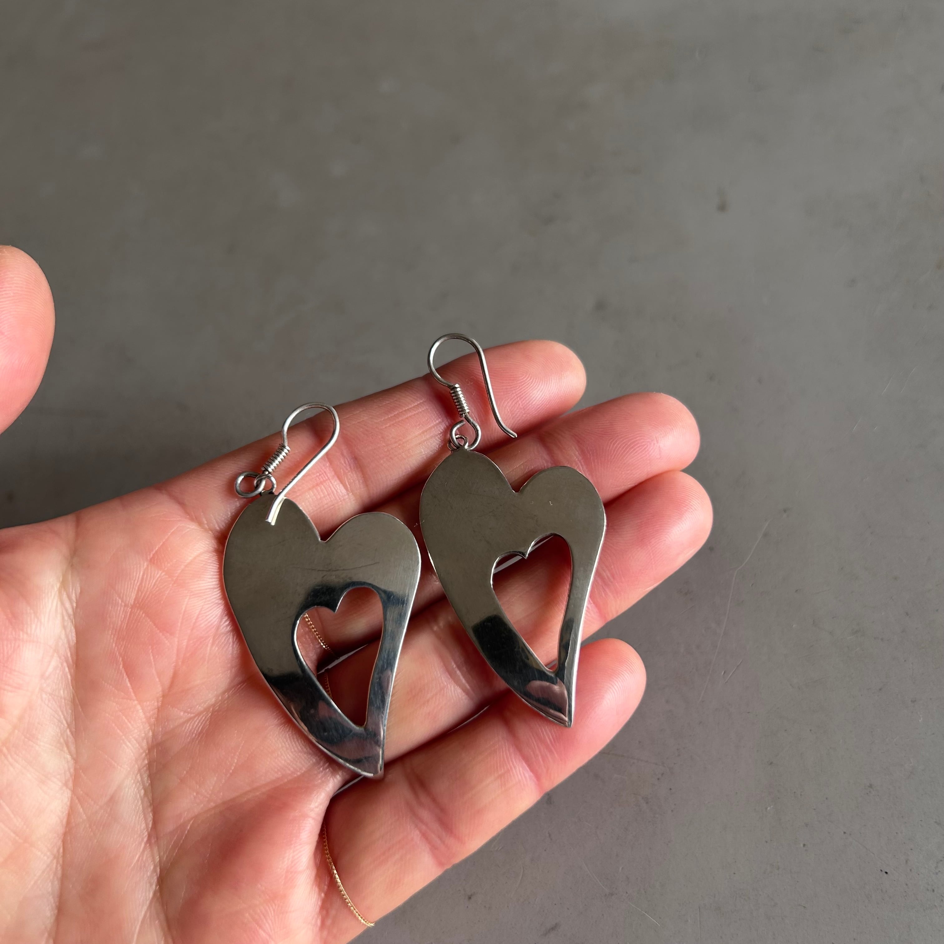 Vintage Open Heart ピアス | Lucy vintage silver