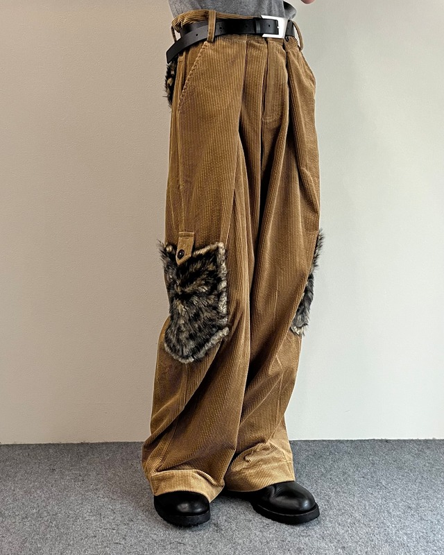 【26/AW Oscar Ouyang】Brown corduroy cargo trousers