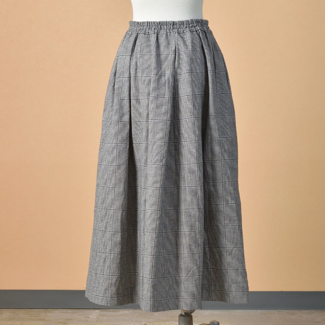 LinenYa リネンや コットンリネンタックスカート・チェック2 ちょっとアクセントの柄が欲しい時に最適です